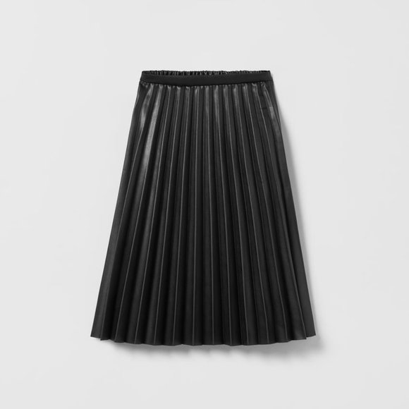 Zara Bottoms Nwt Zara Faux Leather Pleated Midi Skirt Black Ref 57070 8 Years Poshmark